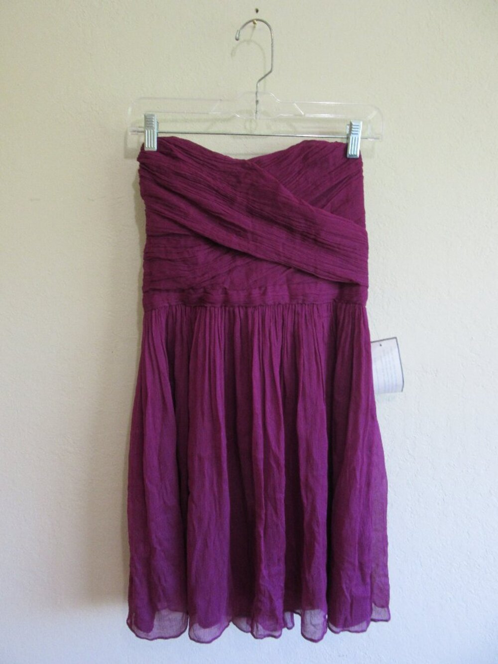 J. CREW Eggplant/Aubergine Strapless 6 Silk Evening Dress NWT